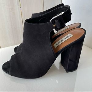 Steve Madden Heels Slingback Open Toe Size 9 black